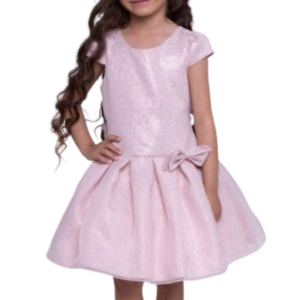 Petite Adele Pink Sharon Pleated Cap Sleeve Flower Girl Bridesmaid Dress 11/12